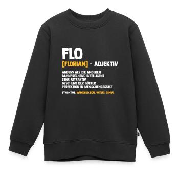 Florian - Kinder Premium Organic Sweatshirt - Schwarz - Vorne - AI Model Kid Female (0cm)