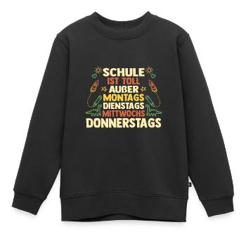 Kita sortants entrant à l'école écolier commençant l'école - Sweat Premium enfant bio - noir - Devant - AI Model Kid Female (0cm)