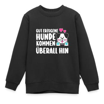 Chien Propriétaire de chien Propriétaire de chien Dresseur de chiens Chiens - Sweat Premium enfant bio - noir - Devant - AI Model Kid Female (0cm)