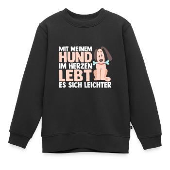 Chien Propriétaire De Chien Propriétaire De Chien Motif Chiens - Sweat Premium enfant bio - noir - Devant - AI Model Kid Female (0cm)