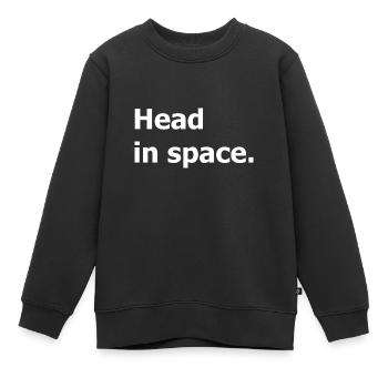 Kopf im Weltraum. Für Träumer und Nachdenkliche. - Kinder Premium Organic Sweatshirt - Schwarz - Vorne - AI Model Kid Female (0cm)