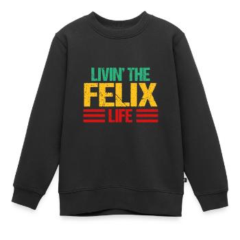 Felix - Kinder Premium Organic Sweatshirt - Schwarz - Vorne - AI Model Kid Female (0cm)
