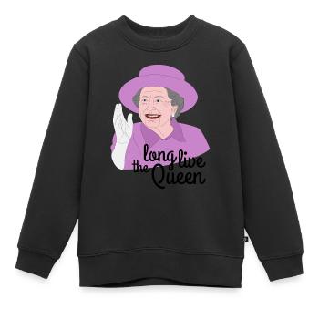 Vive la reine Elizabeth II - Sweat Premium enfant bio - noir - Devant - AI Model Kid Female (0cm)