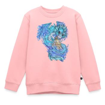 Niedlich Drache Phantasie Mythologie Wasser See - Kinder Premium Organic Sweatshirt - Rosa - Vorne - AI Model Kid Female (0cm)