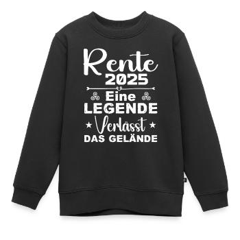 Pension 2025 - Une légende quitte le site - Sweat Premium enfant bio - noir - Devant - AI Model Kid Female (0cm)