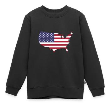 Amerikanische Flagge - Kinder Premium Organic Sweatshirt - Schwarz - Vorne - AI Model Kid Female (0cm)