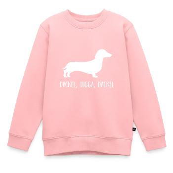 Chien teckel - Sweat Premium enfant bio - rose - Devant - AI Model Kid Female (0cm)