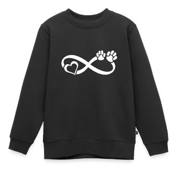 Infini coeur Amour de chien Pattes de chien Chiens Pattes - Sweat Premium enfant bio - noir - Devant - AI Model Kid Female (0cm)