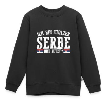 Serbe Serbe Serbie - Sweat Premium enfant bio - noir - Devant - AI Model Kid Female (0cm)
