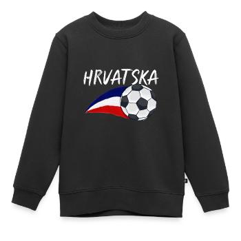 Croates Croates Croates Croatine Hrvatska Croatie - Sweat Premium enfant bio - noir - Devant - AI Model Kid Female (0cm)