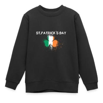 St.Patricks Day, Irlande, Irlande, Klee - Sweat Premium enfant bio - noir - Devant - AI Model Kid Female (0cm)