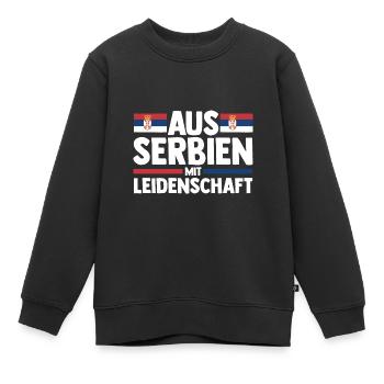 Serbe Serbe Serbie - Sweat Premium enfant bio - noir - Devant - AI Model Kid Female (0cm)