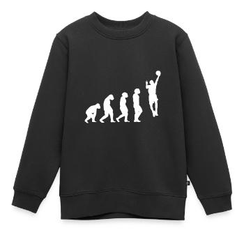 Basketballspieler Evolution Basketball - Kinder Premium Organic Sweatshirt - Schwarz - Vorne - AI Model Kid Female (0cm)