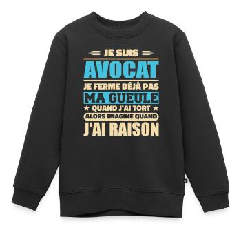 Ich bin Anwalt - Anwalt Humor Geschenk - Kinder Premium Organic Sweatshirt - Schwarz - Vorne - AI Model Kid Female (0cm)