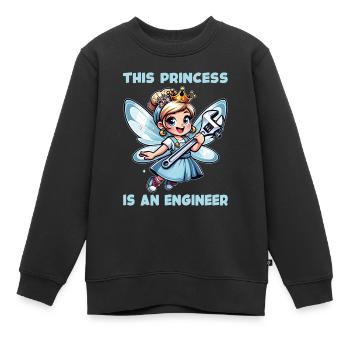 Vergiss Fee und Prinzessin - ich bin Ingenieurin - Kinder Premium Organic Sweatshirt - Schwarz - Vorne - AI Model Kid Female (0cm)