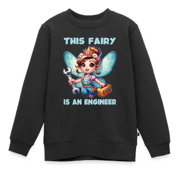 Vergiss Fee und Prinzessin - ich bin Ingenieur - Kinder Premium Organic Sweatshirt - Schwarz - Vorne - AI Model Kid Female (0cm)