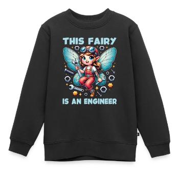 Vergiss Fee und Prinzessin - ich bin Ingenieur - Kinder Premium Organic Sweatshirt - Schwarz - Vorne - AI Model Kid Female (0cm)