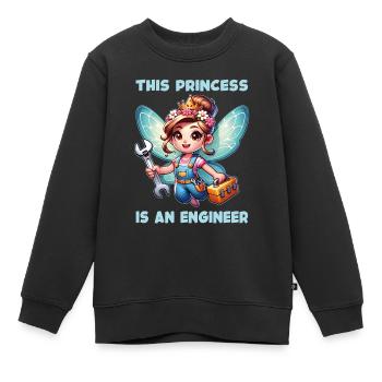 Vergiss Fee und Prinzessin - ich bin Ingenieurin - Kinder Premium Organic Sweatshirt - Schwarz - Vorne - AI Model Kid Female (0cm)