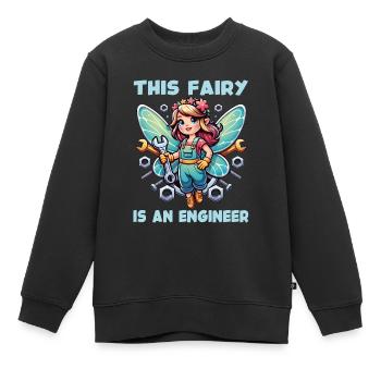 Vergiss Fee und Prinzessin - ich bin Ingenieur - Kinder Premium Organic Sweatshirt - Schwarz - Vorne - AI Model Kid Female (0cm)