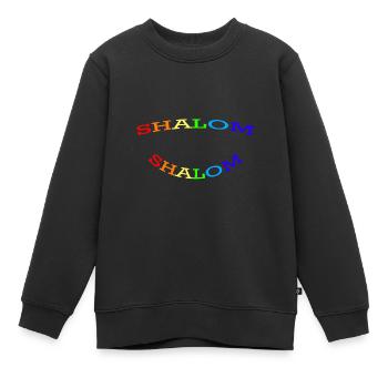 SHALOM ARC-EN-CIEL - 2 COURBES - Sweat Premium enfant bio - noir - Devant - AI Model Kid Female (0cm)