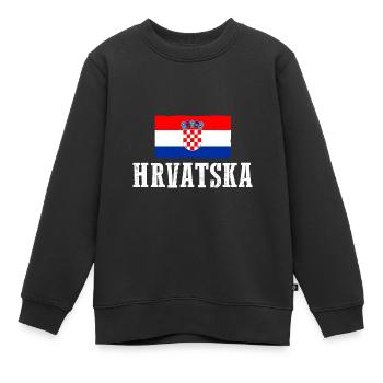 Croates Croates Croates Croatine Hrvatska Croatie - Sweat Premium enfant bio - noir - Devant - AI Model Kid Female (0cm)