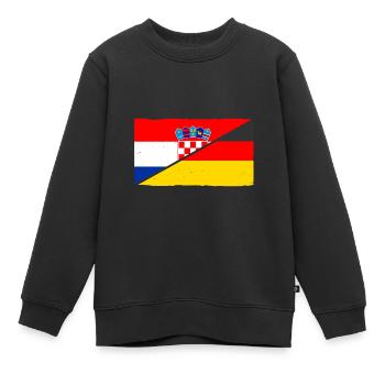 Croates Croates Croates Hrvatska Allemagne Croatie - Sweat Premium enfant bio - noir - Devant - AI Model Kid Female (0cm)