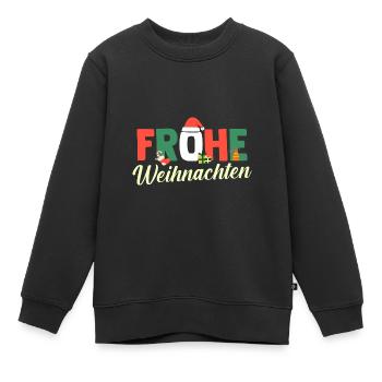 Santa Claus Christmas presents - Kids Premium Organic Sweatshirt - black - Front - AI Model Kid Female (0cm)