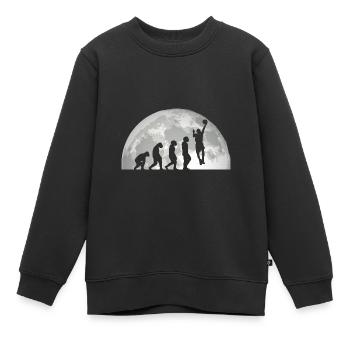 Basketballspieler Evolution Basketball - Kinder Premium Organic Sweatshirt - Schwarz - Vorne - AI Model Kid Female (0cm)