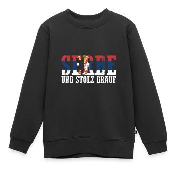 Serbe Serbe Serbie - Sweat Premium enfant bio - noir - Devant - AI Model Kid Female (0cm)