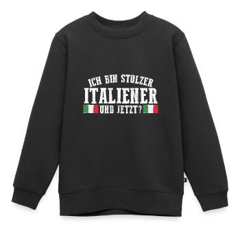 Italiener Italien - Kinder Premium Organic Sweatshirt - Schwarz - Vorne - AI Model Kid Female (0cm)