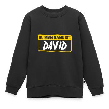 David - Kinder Premium Organic Sweatshirt - Schwarz - Vorne - AI Model Kid Female (0cm)
