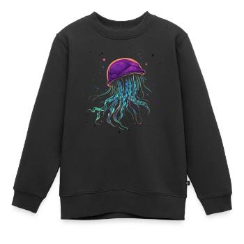 Qualle - Kinder Premium Organic Sweatshirt - Schwarz - Vorne - AI Model Kid Female (0cm)