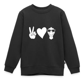 Gans - Kinder Premium Organic Sweatshirt - Schwarz - Vorne - AI Model Kid Female (0cm)