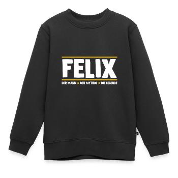 Felix - Kinder Premium Organic Sweatshirt - Schwarz - Vorne - AI Model Kid Female (0cm)