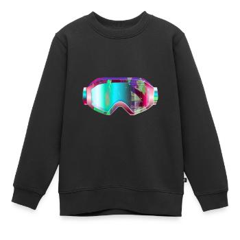 Lunettes de ski,Ski,Ski,Snowboard,Graffiti - Sweat Premium enfant bio - noir - Devant - AI Model Kid Female (0cm)