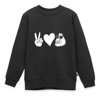 Poules Poule - Sweat Premium enfant bio - noir - Devant - AI Model Kid Female (0cm)