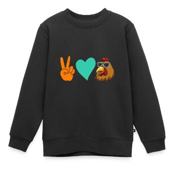 Poules Poule - Sweat Premium enfant bio - noir - Devant - AI Model Kid Female (0cm)