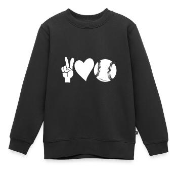 Baseballspieler Baseball - Kinder Premium Organic Sweatshirt - Schwarz - Vorne - AI Model Kid Female (0cm)