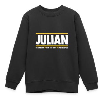 Julian - Kinder Premium Organic Sweatshirt - Schwarz - Vorne - AI Model Kid Female (0cm)