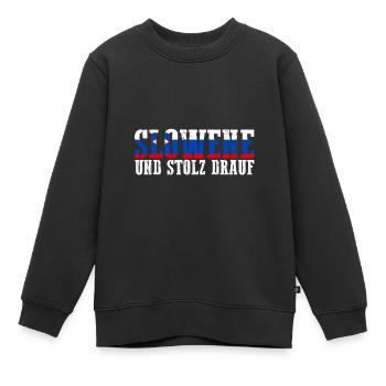 Slovènes Slovénie - Sweat Premium enfant bio - noir - Devant - AI Model Kid Female (0cm)