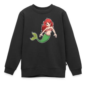 Meerjungfrau - Kinder Premium Organic Sweatshirt - Schwarz - Vorne - AI Model Kid Female (0cm)