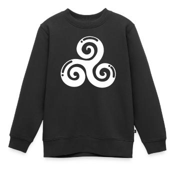 celtic triskele blanc cadeau original - Sweat Premium enfant bio - noir - Devant - AI Model Kid Female (0cm)
