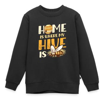 Home Is Where My Hive Is Imker - Kinder Premium Organic Sweatshirt - Schwarz - Vorne - AI Model Kid Female (0cm)