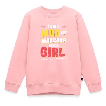 Ich bin ein Mädchen aus Schlamm und Mascara - Kinder Premium Organic Sweatshirt - Rosa - Vorne - AI Model Kid Female (0cm)
