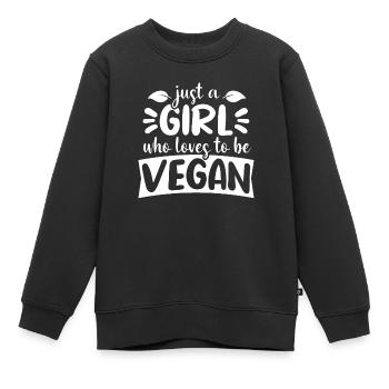 Vegan Veganerin Frauen Mädchen Geschenk - Kinder Premium Organic Sweatshirt - Schwarz - Vorne - AI Model Kid Female (0cm)