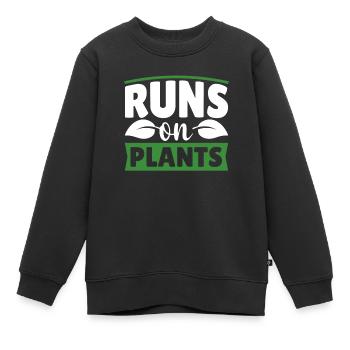Vegan Veganer Pflanzen Spruch - Kinder Premium Organic Sweatshirt - Schwarz - Vorne - AI Model Kid Female (0cm)