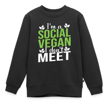 Veganer Vagen Spruch lustig Geschenk - Kinder Premium Organic Sweatshirt - Schwarz - Vorne - AI Model Kid Female (0cm)