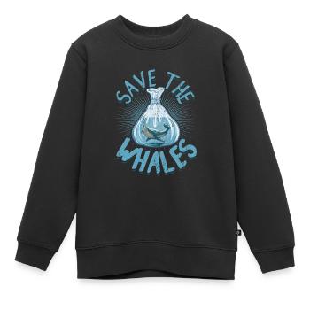 Rettet die Wale - Kinder Premium Organic Sweatshirt - Schwarz - Vorne - AI Model Kid Female (0cm)