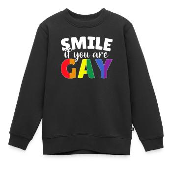 Lache wenn du schwul bist LGBT Homosexuell - Kinder Premium Organic Sweatshirt - Schwarz - Vorne - AI Model Kid Female (0cm)