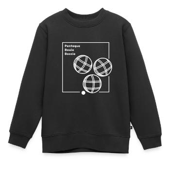 Pentaque Design Streetwear Boule Balls Association - Sweat Premium enfant bio - noir - Devant - AI Model Kid Female (0cm)